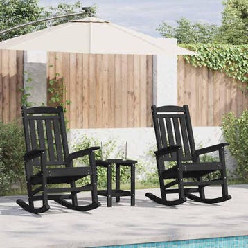 vidaXL Schommelstoel 2 st Zwart Polyetheen, Verzenden, Nieuw
