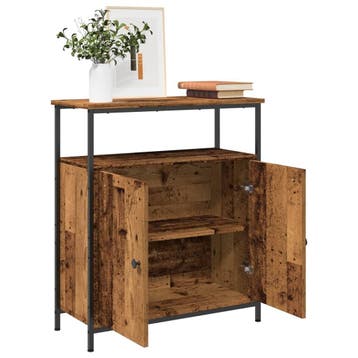 vidaXL Dressoir 70x30x80 cm bewerkt hout oud houtkleurig, Verzenden, Nieuw, Overige houtsoorten