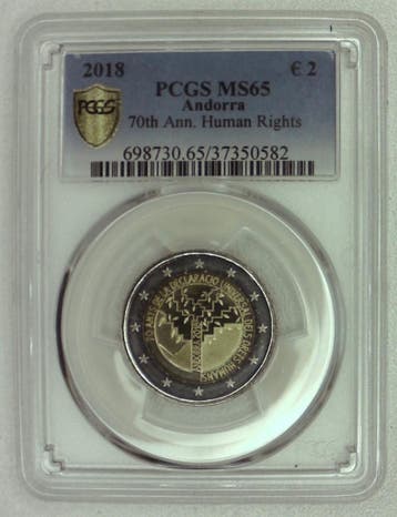 2 € commémorative Andorre Andorra 2 Euro 2018 70 jahre vo, Verzenden