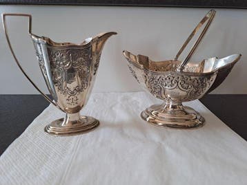 Kom (2) - .925 zilver, Antiek en Kunst