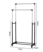 Kledingrek op Wielen – Verstelbaar met Dubbele Stang 150 cm, Verzenden, Nieuw