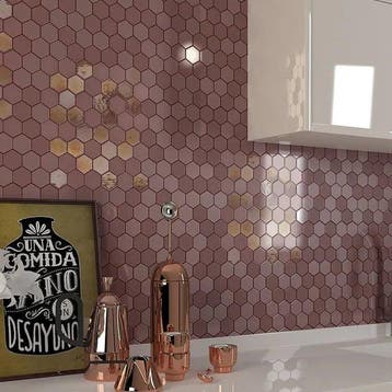 Wand Mozaïek Tegels Factory Hexagon Keramiek Roze - Matje.., Nieuw, Ophalen of Verzenden, 20 tot 40 cm, 10 m² of meer
