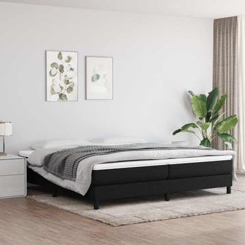 vidaXL Boxspring bed stof zwart 200x200 cm, Huis en Inrichting, Verzenden, Zwart, Overige maten, 200 cm