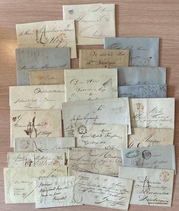 Nederland 1845/1869 - 23 vouwbrieven/covers van en naar, Gestempeld