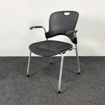 Herman Miller Caper Stoel Met Armleuningen - Zwart, Ophalen of Verzenden, Gebruikt, Zwart