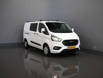 Ford Transit Custom 2.0 TDCI L2 Trend DC Dubbel Cabine Stoel, Stof, Gebruikt, Euro 6, Wit