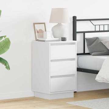 vidaXL Nachtkastje Wit 39 x 34,5 x 65 cm Bewerkt hout, Minder dan 45 cm, Verzenden, Nieuw, 55 tot 70 cm