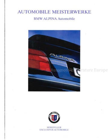 1998 BMW ALPINA PROGRAMMA BROCHURE DUITS, Nieuw, Author
