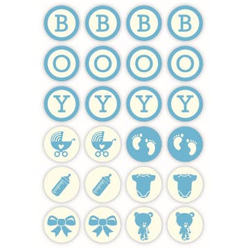 Chocoladedecoratie Baby Boy Ø3cm 96st, Verzenden, Nieuw