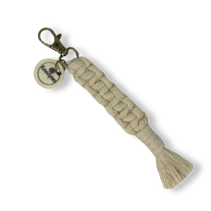 Macramé Sleutelhanger - Square Knots - Katoen - Macramé -, Verzamelen, Sleutelhangers, Nieuw, Overige typen, Ophalen of Verzenden