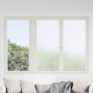 vidaXL Zelfklevende Raamfolie Gesatineerde strepen 45 x 500, Verzenden, Nieuw, Wit
