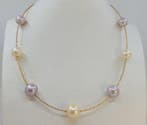 Halsketting - 18 karaat Geel goud, Roségoud, 10,5×13 mm, Sieraden, Tassen en Uiterlijk, Kettingen, Nieuw