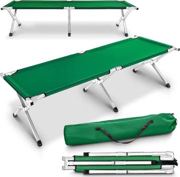 Veldbed - 1 Persoons - Kampeerbed - Stretcher - Groen - TRES, Verzenden, Zo goed als nieuw