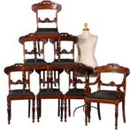 6 eetkamerstoelen + 1 armstoel  incl bekleding naar wens ca, Antiek en Kunst, Ophalen of Verzenden