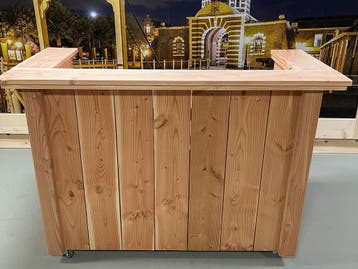 Douglas Houten Bar op Maat | Warm en Duurzaam voor Buiten, Huis en Inrichting, Ophalen of Verzenden, Nieuw, Inclusief barstoelen