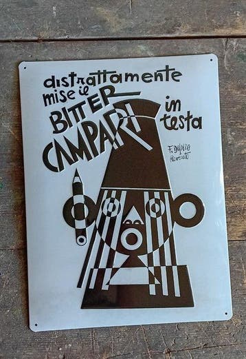 Campari - Fortunato Depero - Reclamebord - Metaal