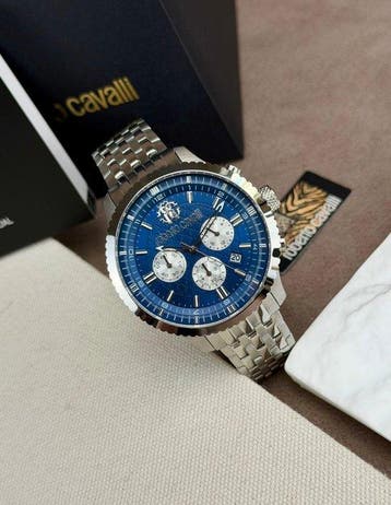 Roberto Cavalli - Chronograph Date Blue - Zonder, Nieuw