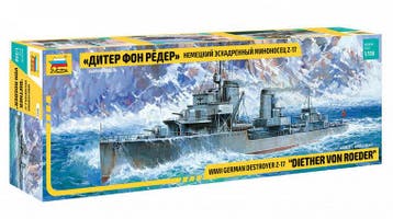 ZVEZDA 9043 WW2 GERMAN DESTROYER Z-17 “DIETHER VON ROEDER..., Verzenden, Nieuw