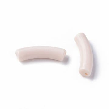 10 x Acryl kralen tube opaque Antique White ca. 32x8mm (g..., Ophalen of Verzenden, Nieuw, Kraal