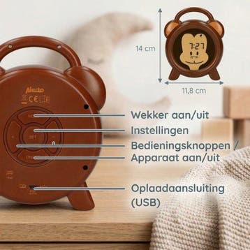 Alecto BC100MONKEY - Slaaptrainer voor kinderen - Kinderwekk, Verzenden, Zo goed als nieuw