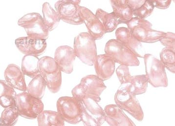 Streng met grote zoetwater parels blister zalm roze c.a...., Ophalen of Verzenden, Nieuw, Kraal