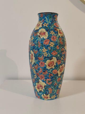 Émaux de Longwy - Vaas - Aardewerk - Hoogte: 33 cm, Antiek en Kunst
