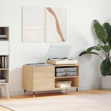 vidaXL Platenkast 85x38x48 cm bewerkt hout sonoma, Verzenden, Nieuw