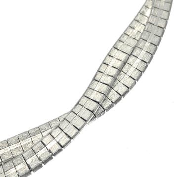 Zilveren fantasie boa collier (Ketting), Sieraden, Tassen en Uiterlijk, Kettingen, Ophalen of Verzenden, Gebruikt, Zilver, Zilver