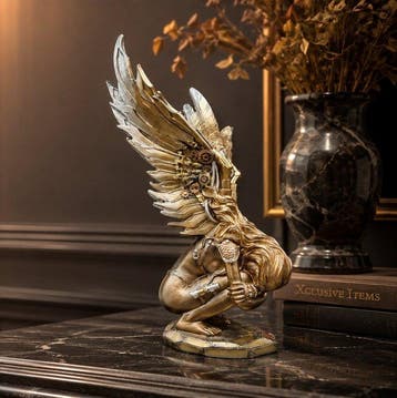 Beeld, Large Steampunk Angel - 33 cm - Hars - 2026