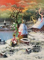 Giacinto Pujia (1943-2019) - Paesaggio Naïf