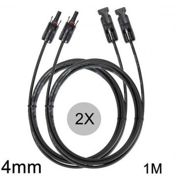 4mm MC4 verlengkabel zwart 1-20 Meter 2 Stuks Set 1 Meter, Verzenden, Nieuw, Overige typen