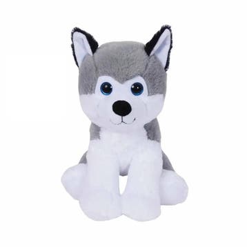 Sandy Husky knuffel - pluche - grijs/wit - 23 cm, Verzenden, Nieuw