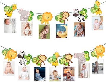 Milestone foto banner Jungle Animals, Ophalen of Verzenden, Nieuw, Versiering, Verjaardag