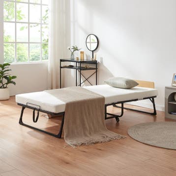 Opklapbed Lustendi 90x200 cm met matras zwart eiken en wit [, Huis en Inrichting, Slaapkamer | Bedden, Verzenden, Nieuw