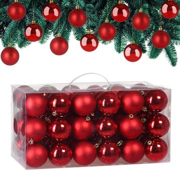 Kerstballen Rood 54-delig (Kerst artikelen, Interieur), Diversen, Verzenden, Nieuw