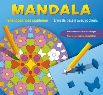 Mandala tekenboek met sjablonen / Mandala livre de dessin, Verzenden, Gelezen, ZNU