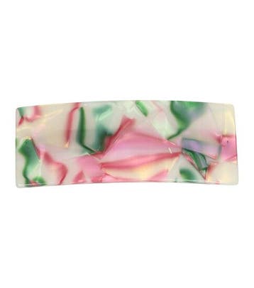 Haarspeld Patentspeld 8cm - Marmer Patroon - Groen Roze Wit, Nieuw
