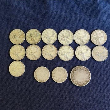 Canada. Victoria-George V. 1938-1961 (Lot van 16 munten), Postzegels en Munten