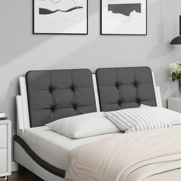 vidaXL Hoofdbordkussen Zadar 120 cm kunstleer zwart en wit, Verzenden, Nieuw, Zwart, Overige materialen