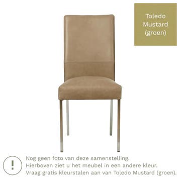Leren eetkamerstoel Real - Toledo Mustard (mosterd) - Poten, Huis en Inrichting, Overige kleuren, Nieuw, Ophalen of Verzenden
