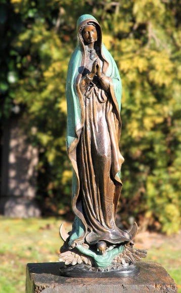 sculptuur, moeder maria - 76 cm - Koud geverfd brons, Antiek en Kunst