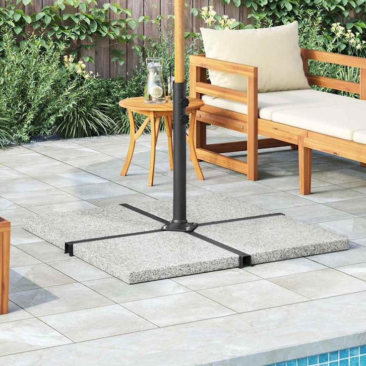 vidaXL Parasolvoetplaat vierkant 25 kg graniet grijs, Tuin en Terras, Parasols, Parasolvoet, Nieuw, Minder dan 1 meter, Verzenden