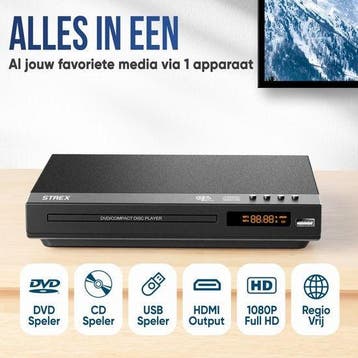 2dekans | Strex DVD Speler Met HDMI - Full HD 1080P -, Ophalen of Verzenden, Zo goed als nieuw