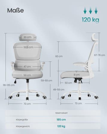 Ergonomische bureaustoel met dubbellaags mesh stof en verste, Verzenden, Nieuw