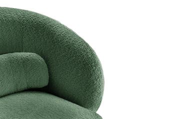 Draaibare design fauteuil BOSSA NOVA 80cm mosgroen bouclé -, Ophalen of Verzenden, Nieuw