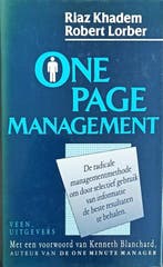 ONE PAGE MANAGEMENT / Basisbibliotheek voor de manager, Verzenden, Gelezen, Khadem