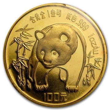 China. 100 Yuan 1986 1 oz ¥100 CNY Chinese Gold Panda BU