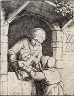 Adriaen van Ostade (1610-1685) - Madre con due figli -