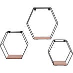 Wandrek - Wandplankenset - Livion Avea - 3 stuks Rek - Zwart, Ophalen of Verzenden, Nieuw