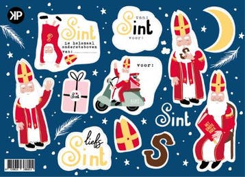 A5 Stickervel Sinterklaas (Stickervellen, Stickers), Ophalen of Verzenden, Nieuw, Sticker